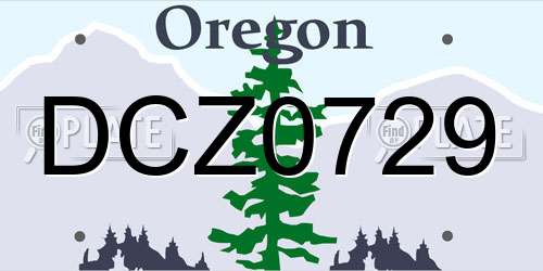 DCZ0729 Oregon License Plate