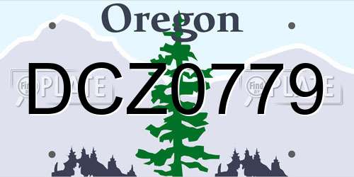 DCZ0779 Oregon License Plate