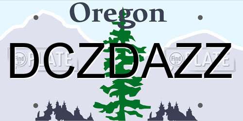 DCZDAZZ Oregon License Plate