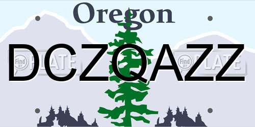 DCZQAZZ Oregon License Plate