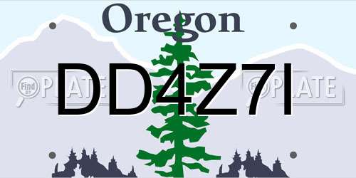 DD4Z7I Oregon License Plate