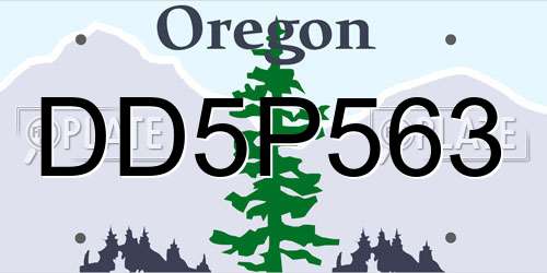 DD5P563 Oregon License Plate
