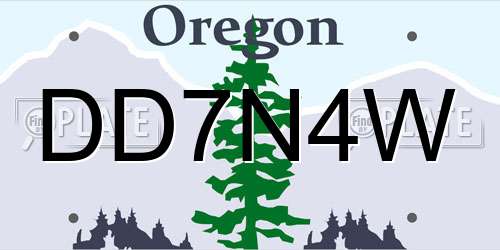 DD7N4W Oregon License Plate