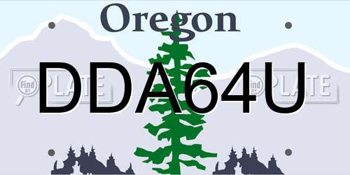 DDA64U Oregon License Plate