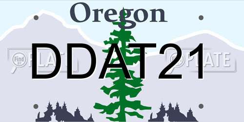 DDAT21 Oregon License Plate
