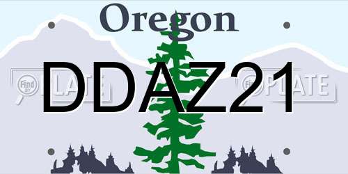 DDAZ21 Oregon License Plate