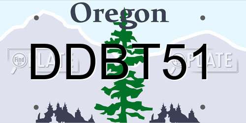DDBT51 Oregon License Plate