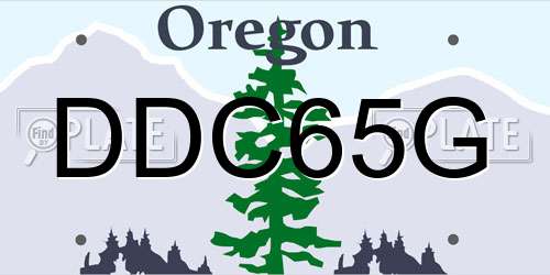 DDC65G Oregon License Plate