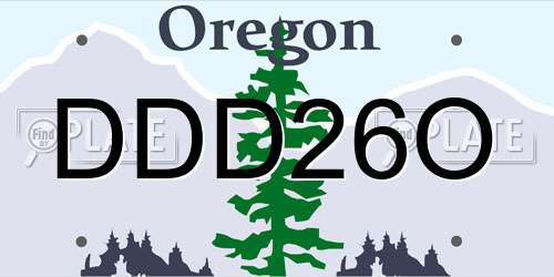 DDD26O Oregon License Plate