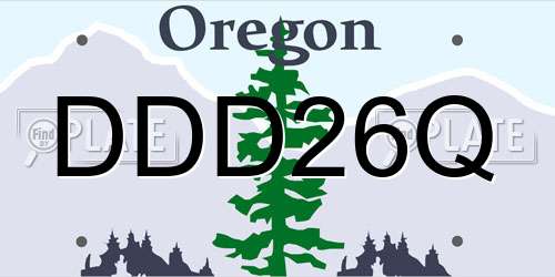 DDD26Q Oregon License Plate