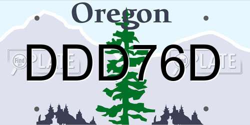 DDD76D Oregon License Plate