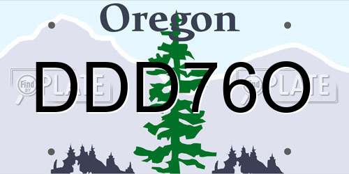 DDD76O Oregon License Plate