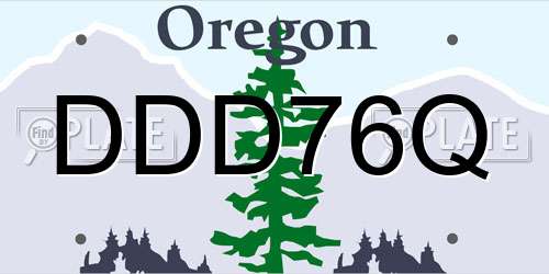 DDD76Q Oregon License Plate