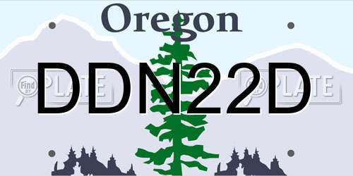 DDN22D Oregon License Plate