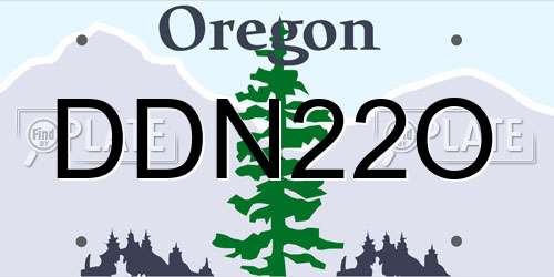 DDN22O Oregon License Plate