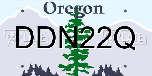 DDN22Q Oregon License Plate