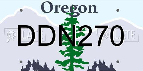 DDN270 Oregon License Plate