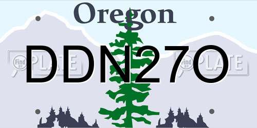 DDN27O Oregon License Plate