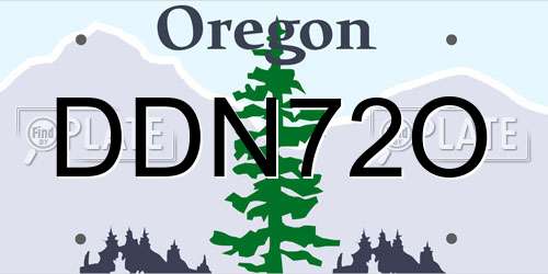 DDN72O Oregon License Plate