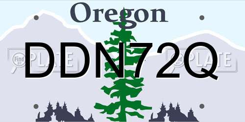 DDN72Q Oregon License Plate