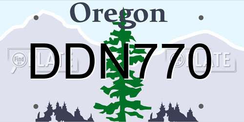 DDN770 Oregon License Plate