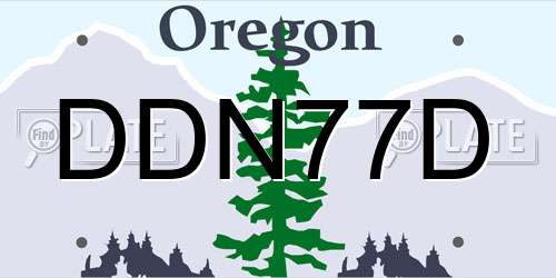 DDN77D Oregon License Plate