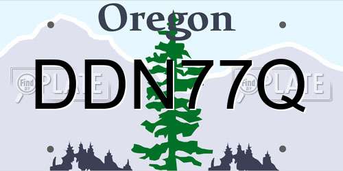 DDN77Q Oregon License Plate