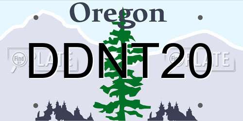 DDNT20 Oregon License Plate