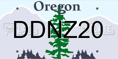 DDNZ20 Oregon License Plate