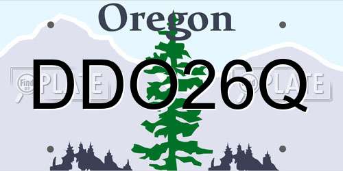 DDO26Q Oregon License Plate
