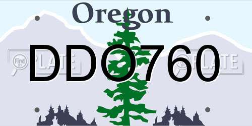 DDO760 Oregon License Plate