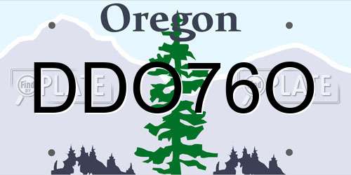 DDO76O Oregon License Plate