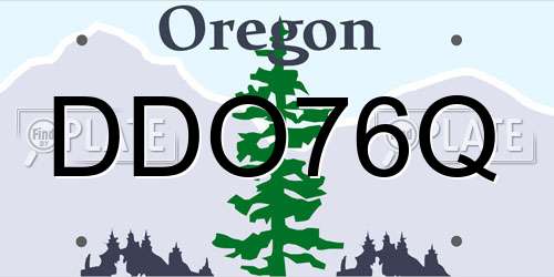 DDO76Q Oregon License Plate