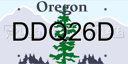 DDQ26D Oregon License Plate