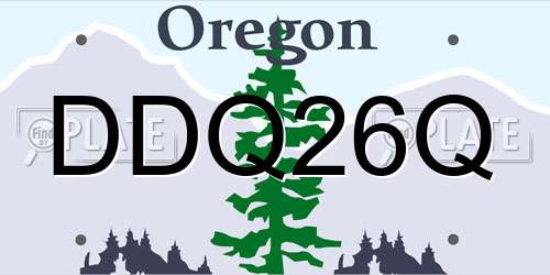 DDQ26Q Oregon License Plate