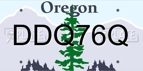 DDQ76Q Oregon License Plate