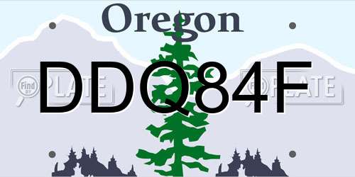 DDQ84F Oregon License Plate