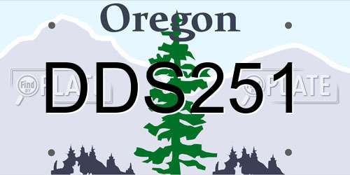 DDS251 Oregon License Plate