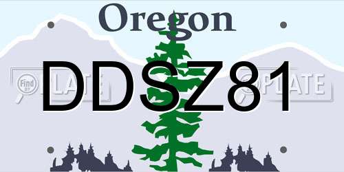 DDSZ81 Oregon License Plate