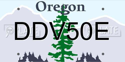 DDV50E Oregon License Plate