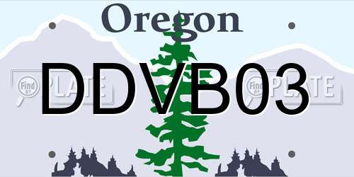 DDVB03 Oregon License Plate
