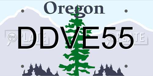 DDVE55 Oregon License Plate