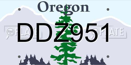 DDZ951 Oregon License Plate