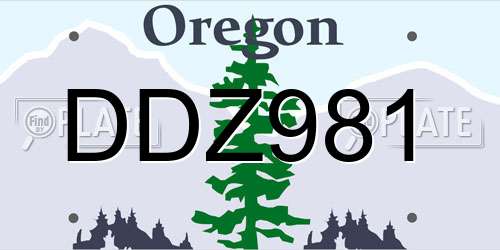 DDZ981 Oregon License Plate