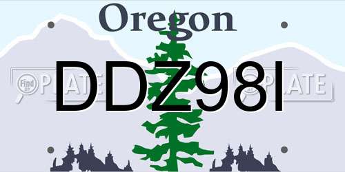 DDZ98I Oregon License Plate