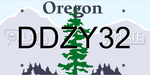 DDZY32 Oregon License Plate