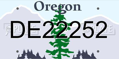 DE22252 Oregon License Plate