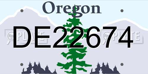 DE22674 Oregon License Plate