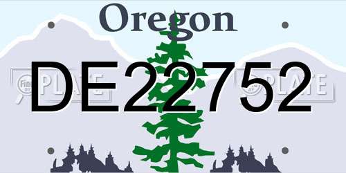 DE22752 Oregon License Plate