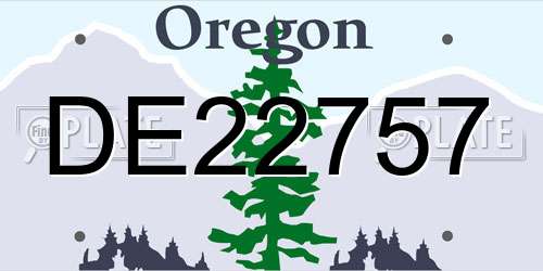DE22757 Oregon License Plate
